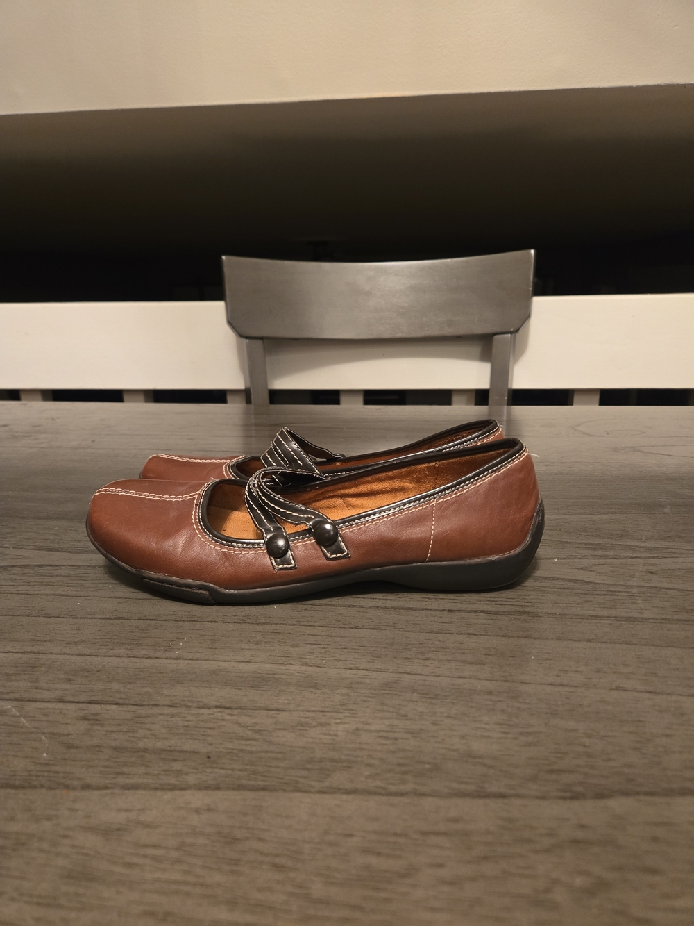 NATURALIZER Brown Leather Slip On Casual Flats Womens Size US 9.5